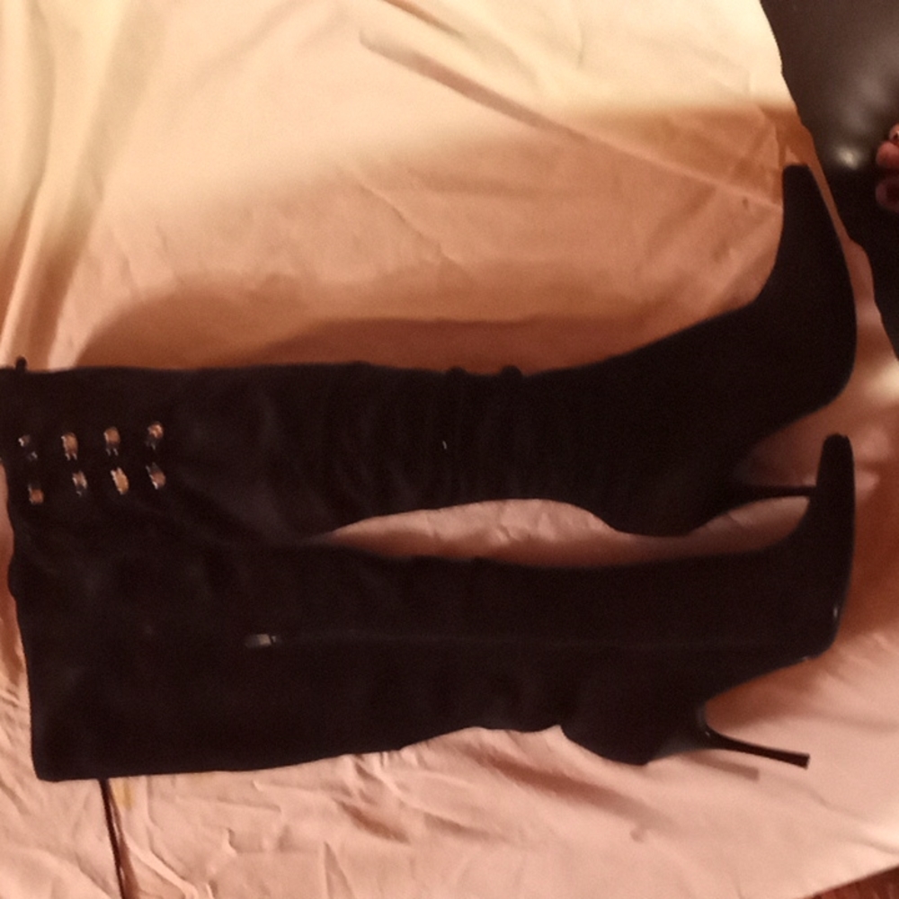 Worn once Frederick's of Hollywood high heel boots